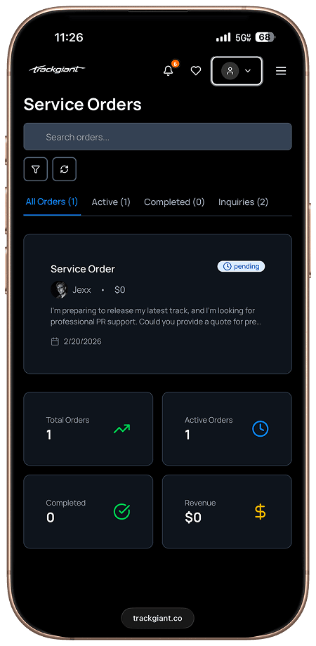 TrackGiant on mobile